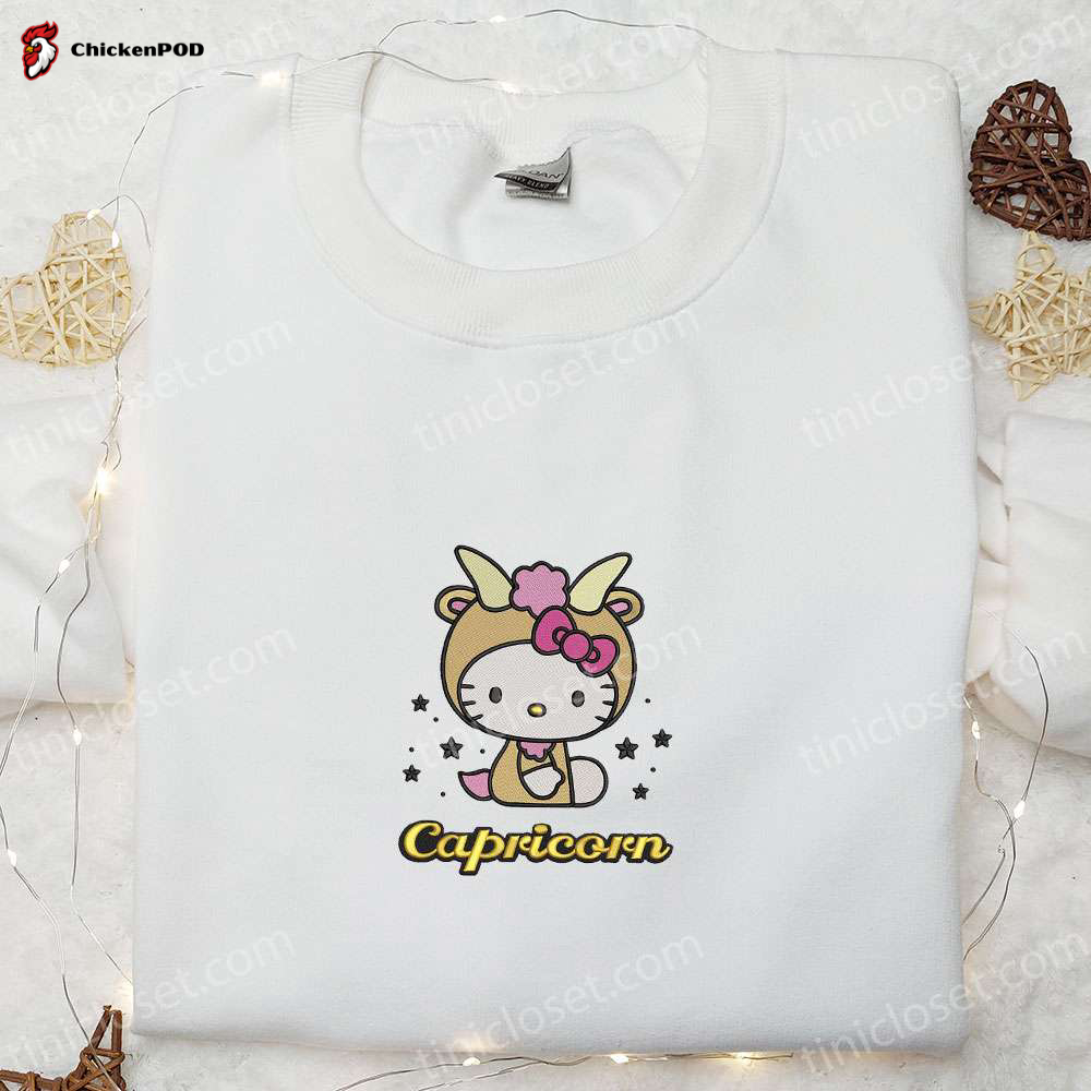 Hello Kitty Capricorn Embroidered Shirt – Cute Birthday Gift for Friends & Family