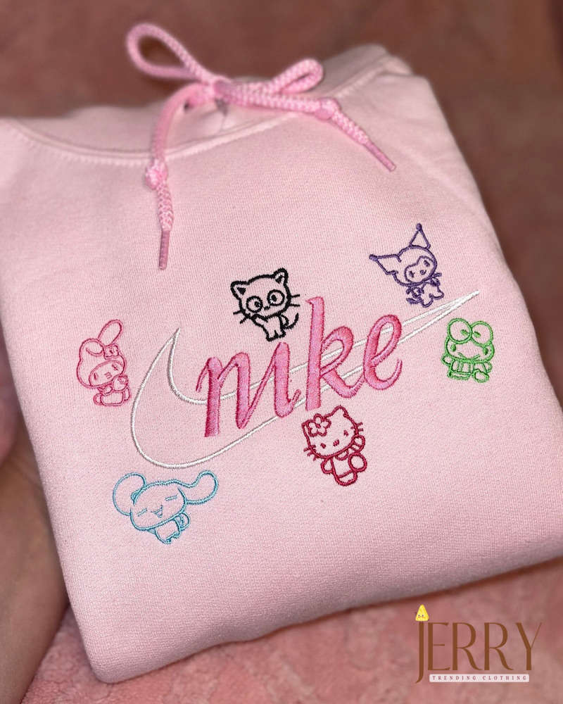 Hello Kitty & Kurumi Nike Embroidered Sweatshirt: Cute & Trendy Design for Fashion Enthusiasts