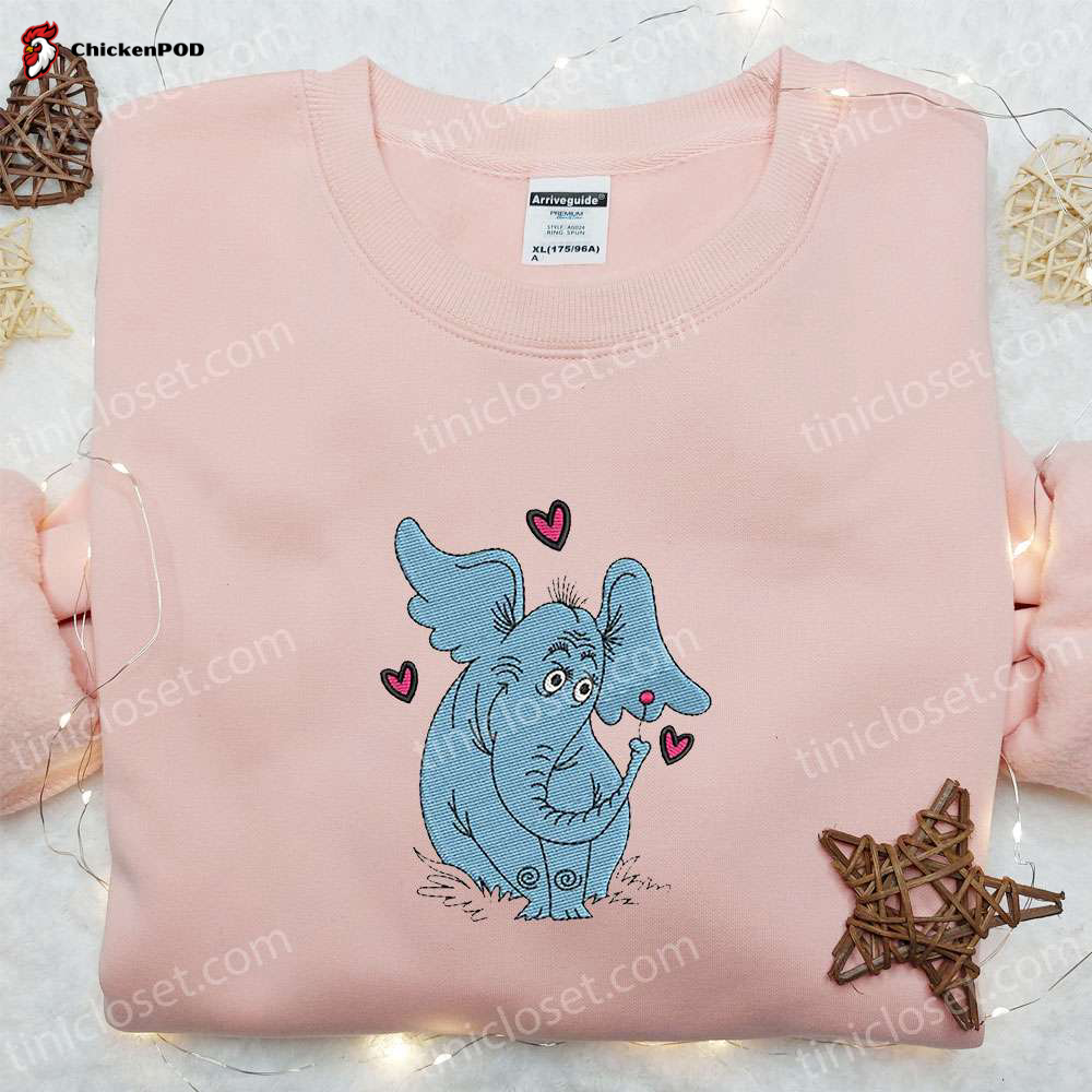 Horton Elephant Hearts Shirt & Dr Seuss Cartoon Hoodie – Perfect Gift Idea for Fans Embroidered Best Quality