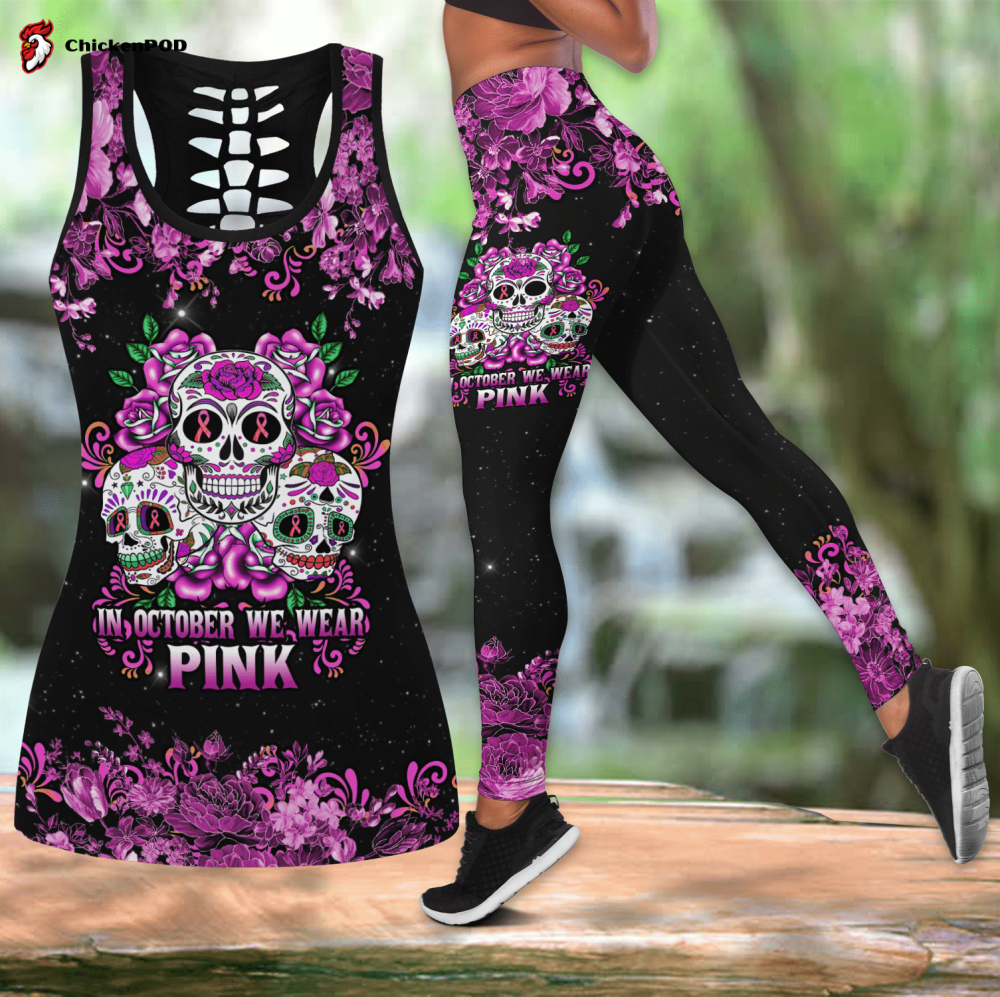 In October We Wear Pink Breat Cancer Awareness Combo Legging + Tank Top