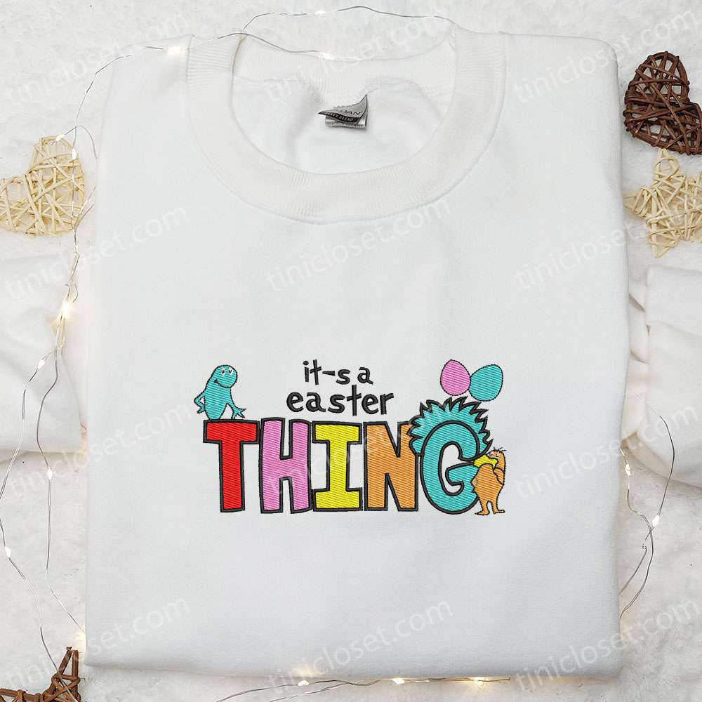 Easter Embroidered Shirt & Dr Seuss Cartoon Hoodie: Perfect Gift Idea for All Ages!