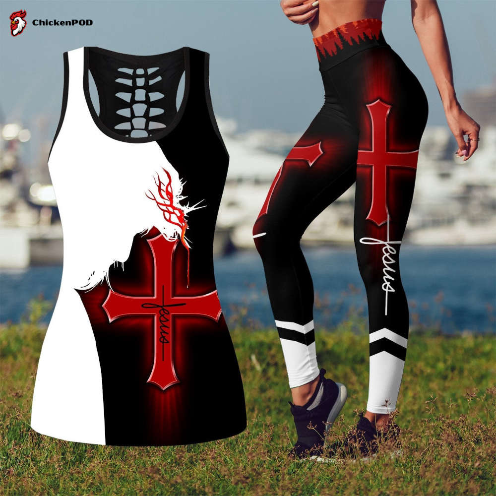 Jesus Christ 3D Printed Combo Legging and Tanktop for Women