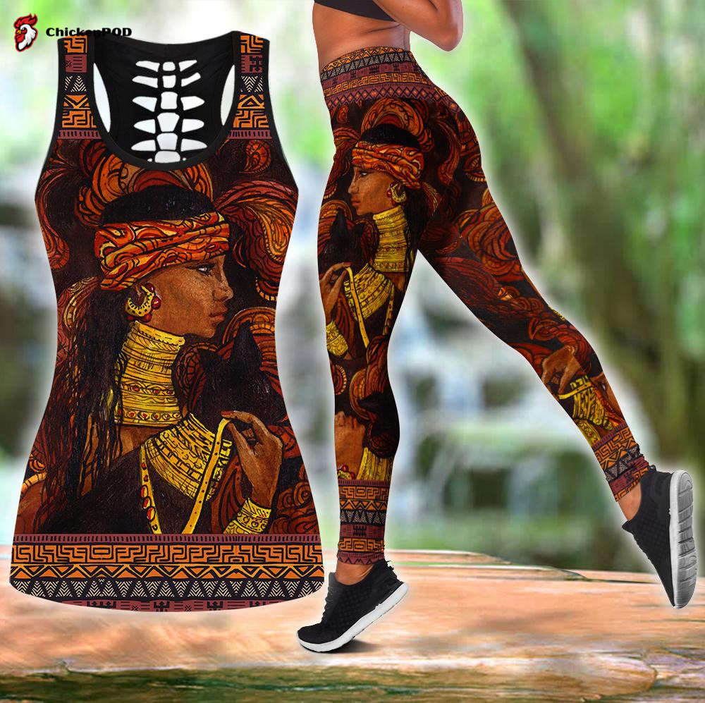 Juneteenth  African Woman And Cat Combo Legging + Tank Top AM