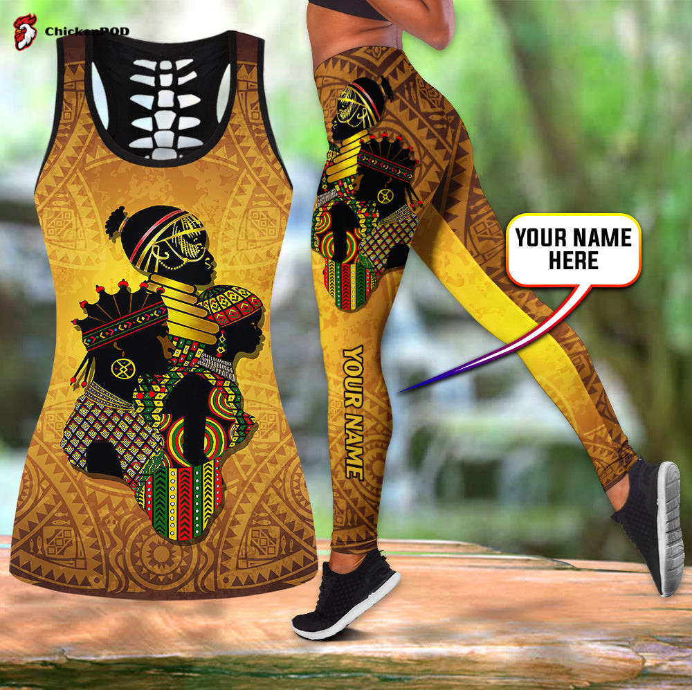 Juneteenth  Custom Name African American Combo Legging + Tank Top