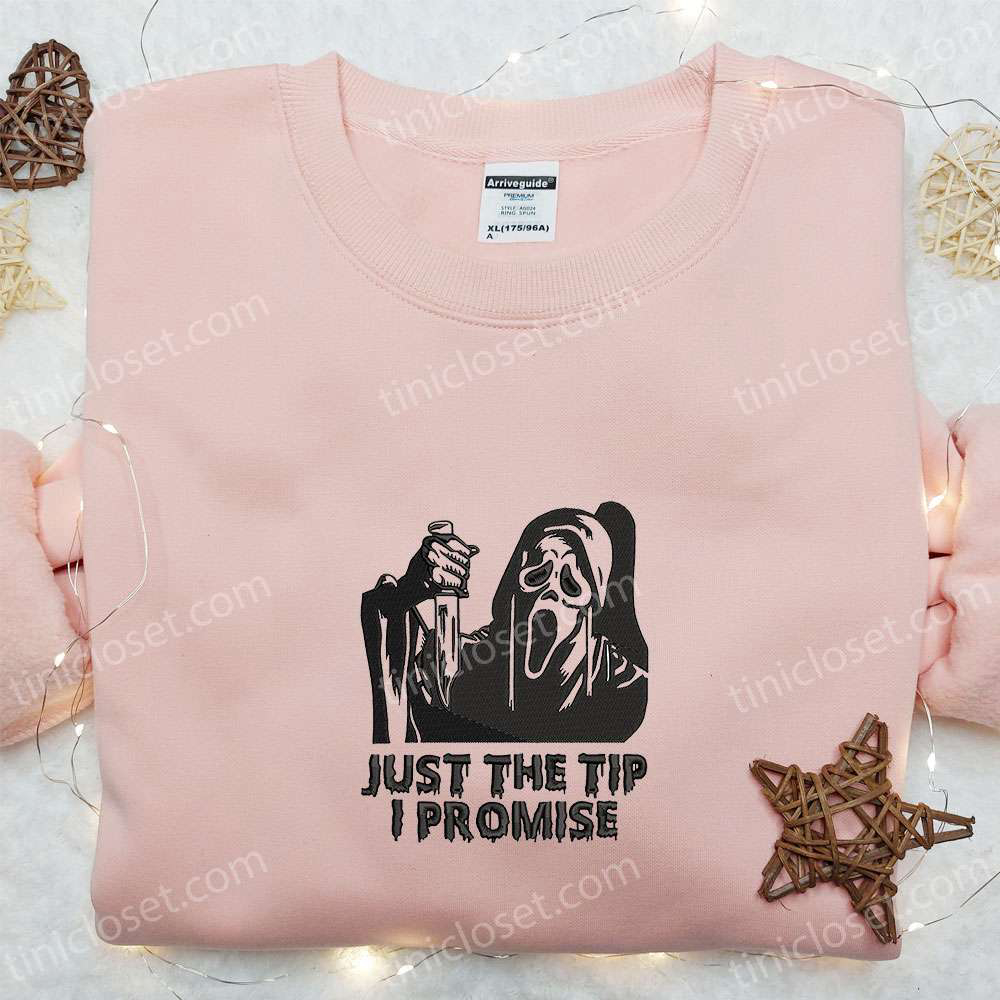 Just the Tip I Promise Ghost Embroidered Shirt: Spooky & Cool Halloween Shirts