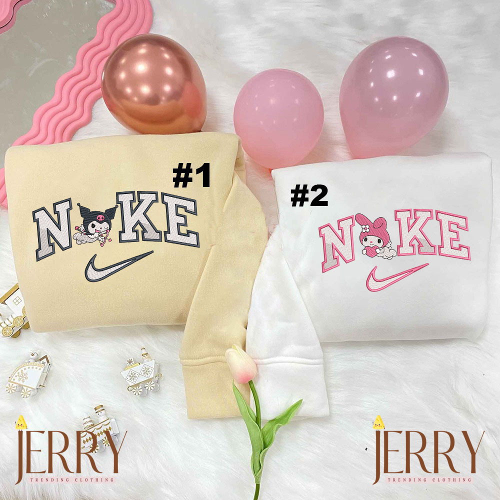 Milk And Mocha Nike Embroidered Sweatshirt – Perfect Valentines Day Gift for Couples