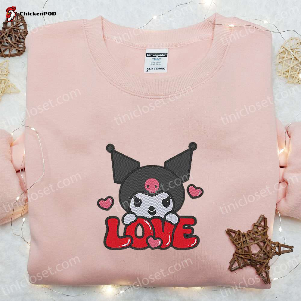 Kuromi Love Embroidered Shirt & Valentine Hoodie: Perfect Gifts for Girlfriend