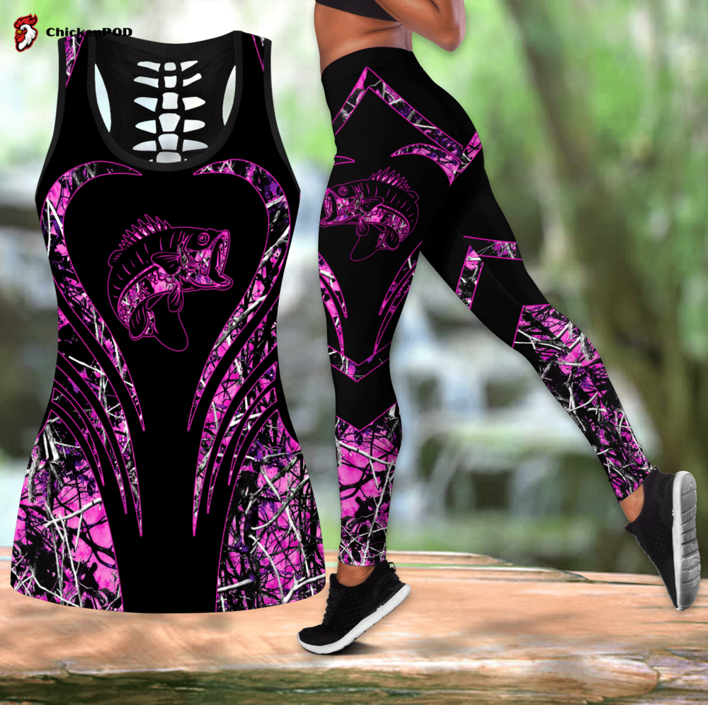 Bass Fishing Painting Skin Camo Combo Legging Tank