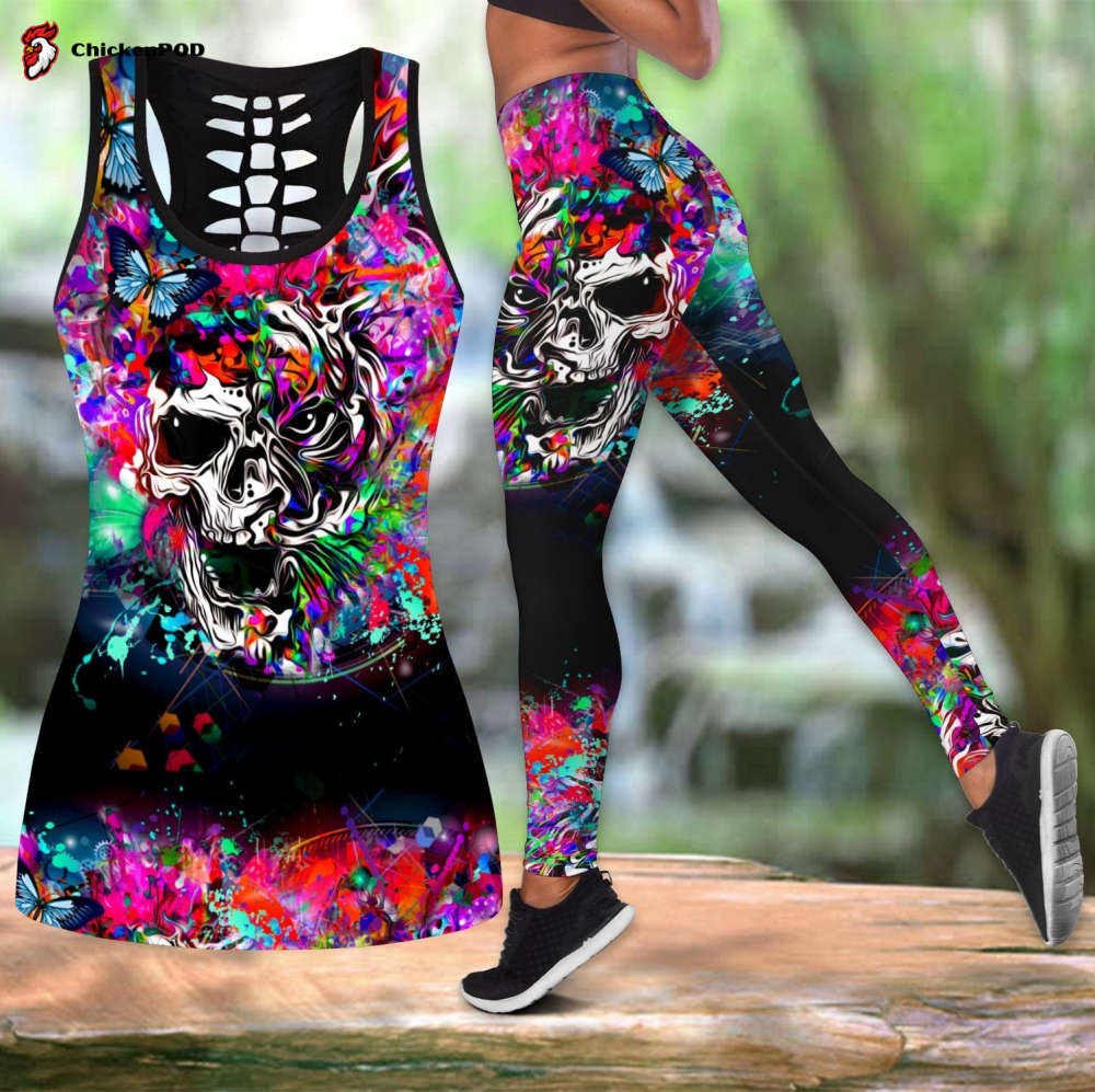 Love Animal Skull full color and Tattoos tanktop & legging outfit For Women Sport Gifts Q