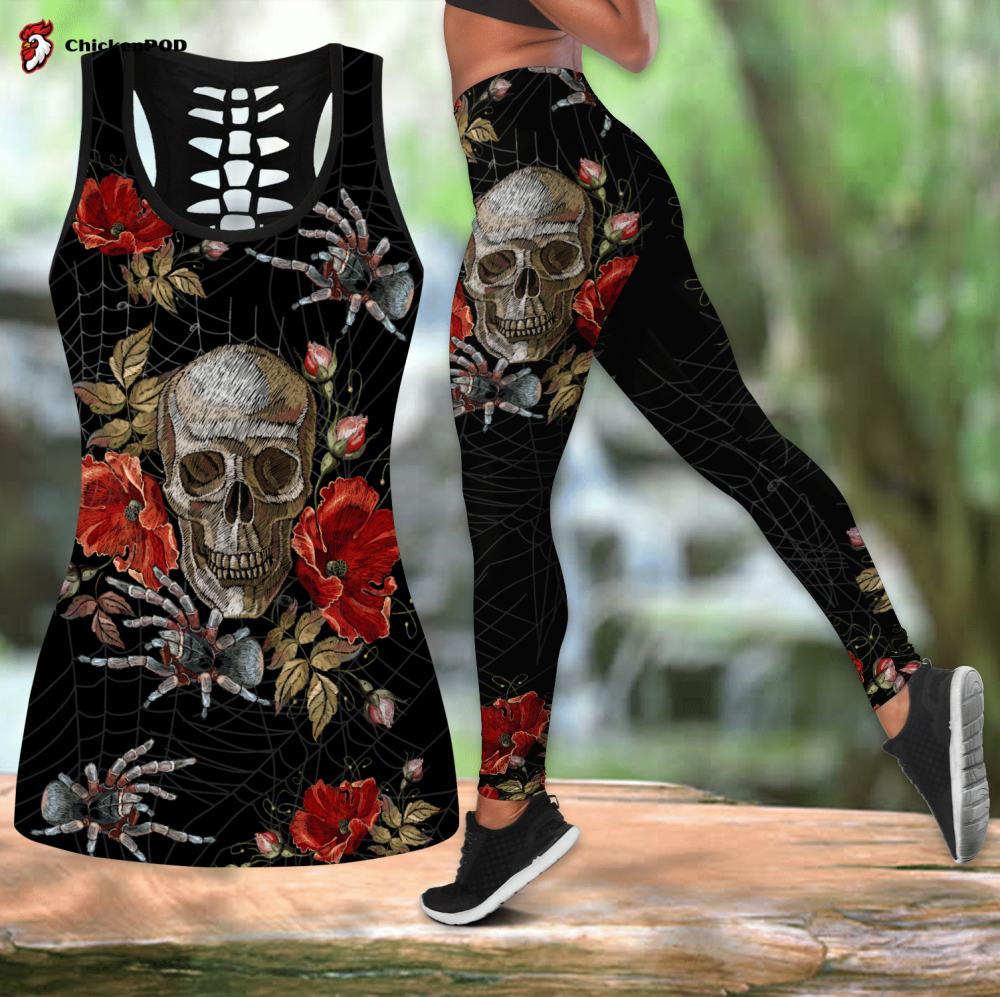 Love Skull 3d all over printed tanktop & legging outfit For Women Sport Gifts Sport Gifts