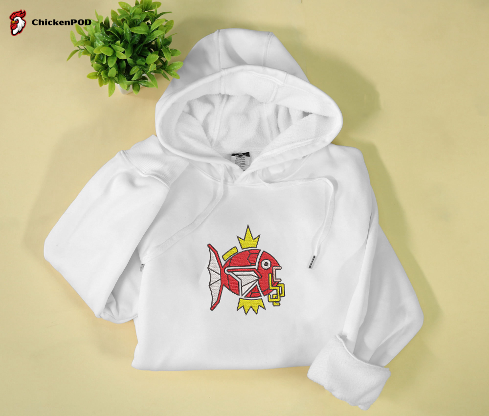 Magikarp Embroidered Hoodie: Monster Hunter Style Sweatshirt Gift