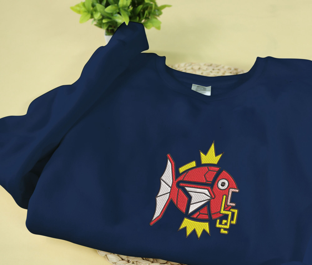 Magikarp Embroidered Sweatshirt – Anime Monster Hunter Style Shirt Gift