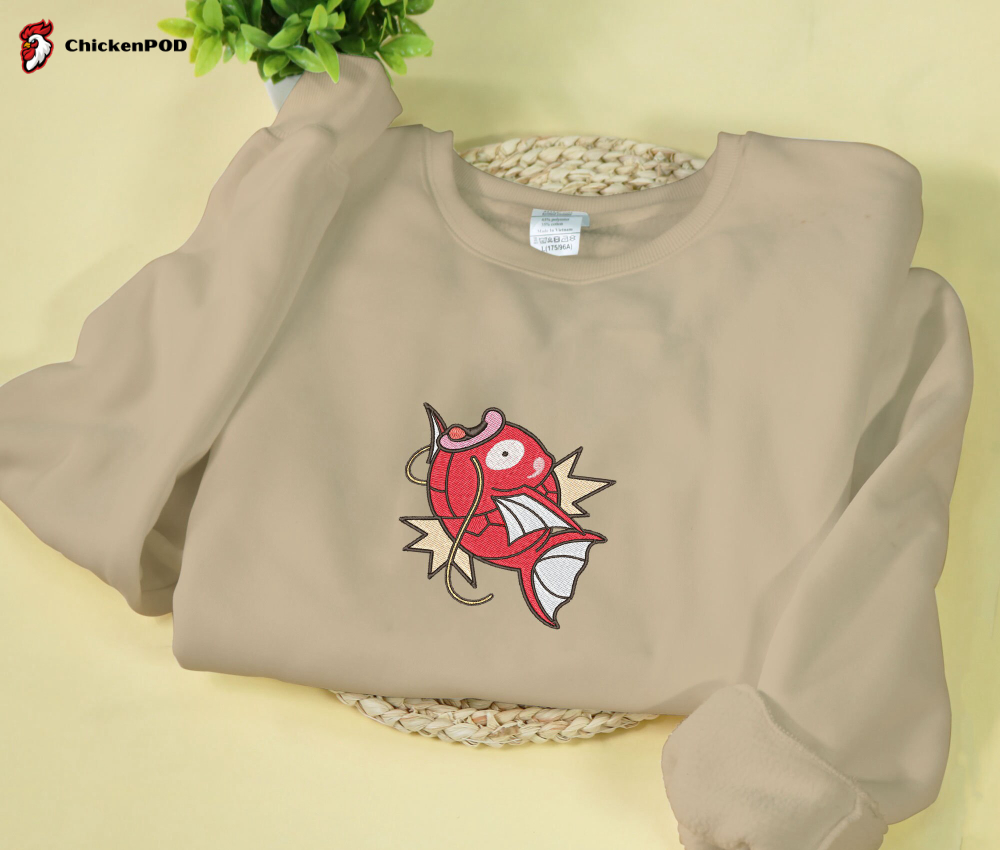 Magikarp Embroidered Anime Sweatshirt – Perfect Gift for Anime Fans!