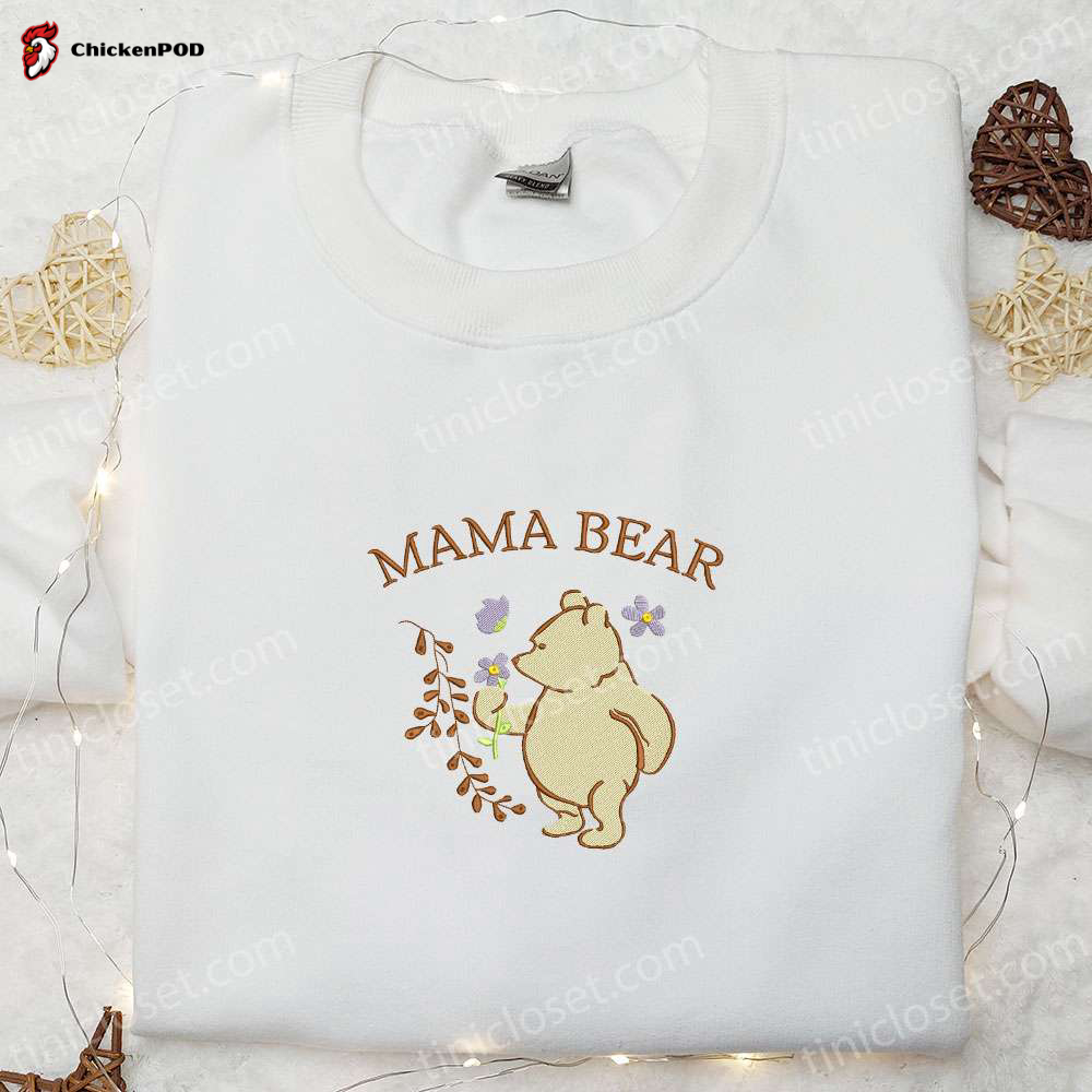 Mama Bear We Bare Bears Embroidered Shirt & Hoodie: Perfect Mother’s Day Gift for Mom!