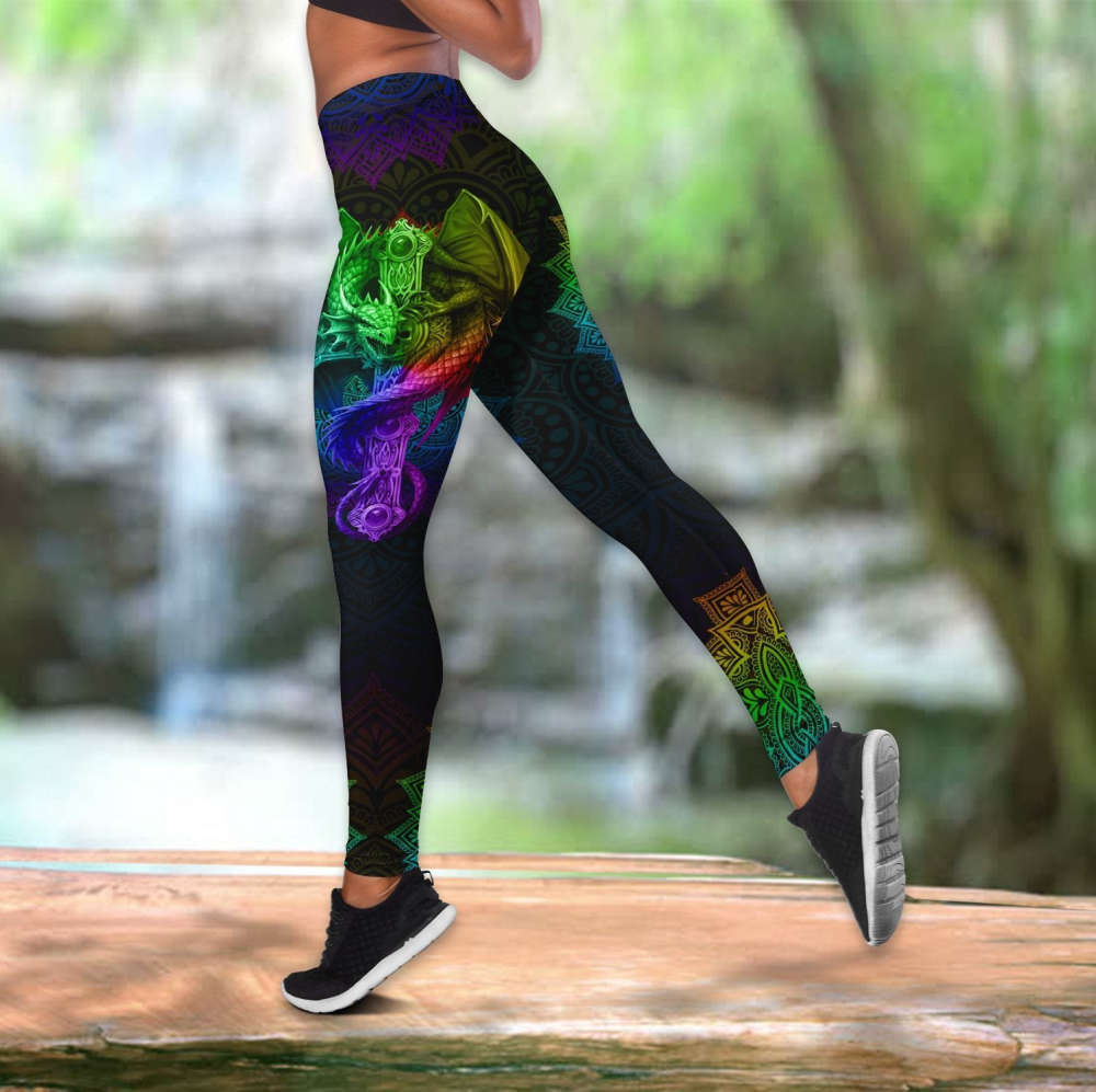 Mandala Dragon Combo Legging + Tank Top