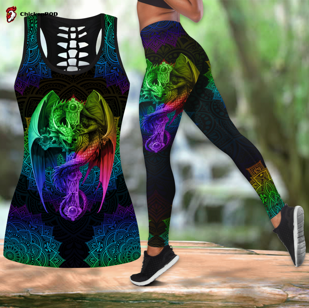 Mandala Dragon Combo Legging + Tank Top