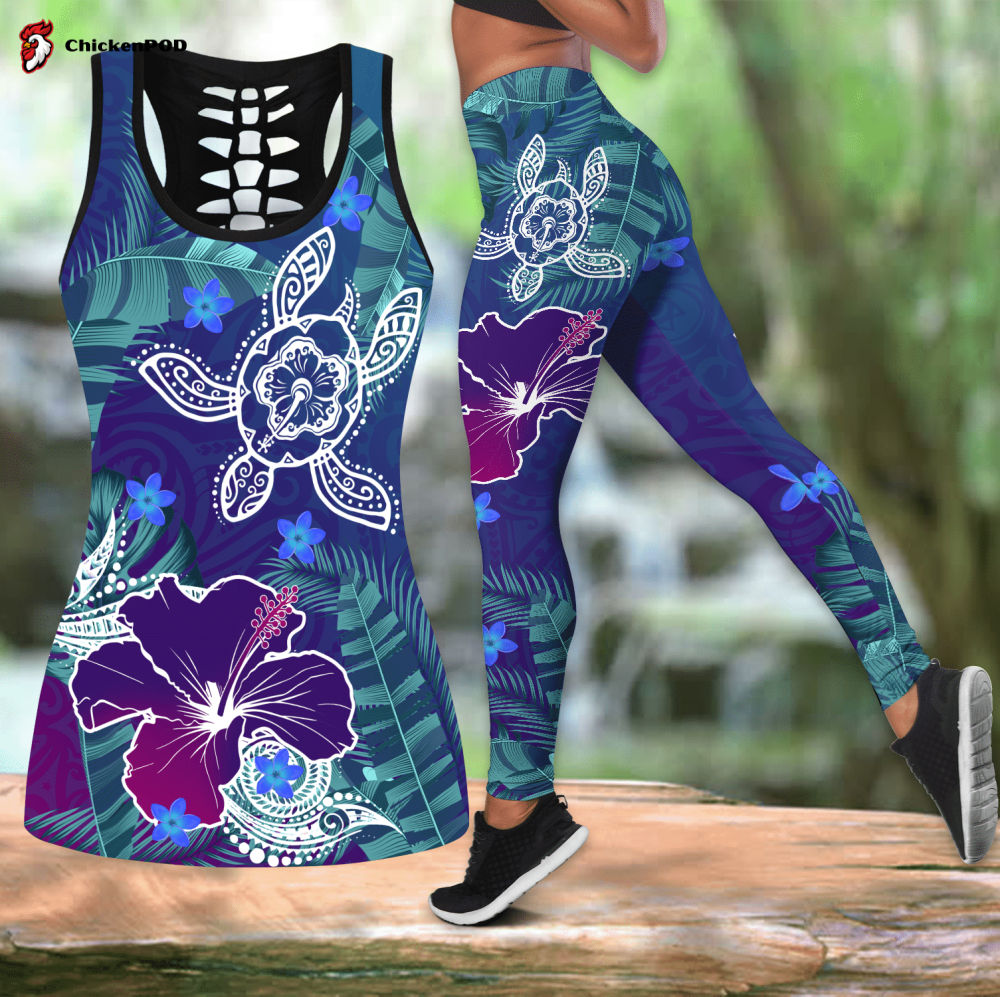 Purple butterfly legging + hollow tank combo HAC