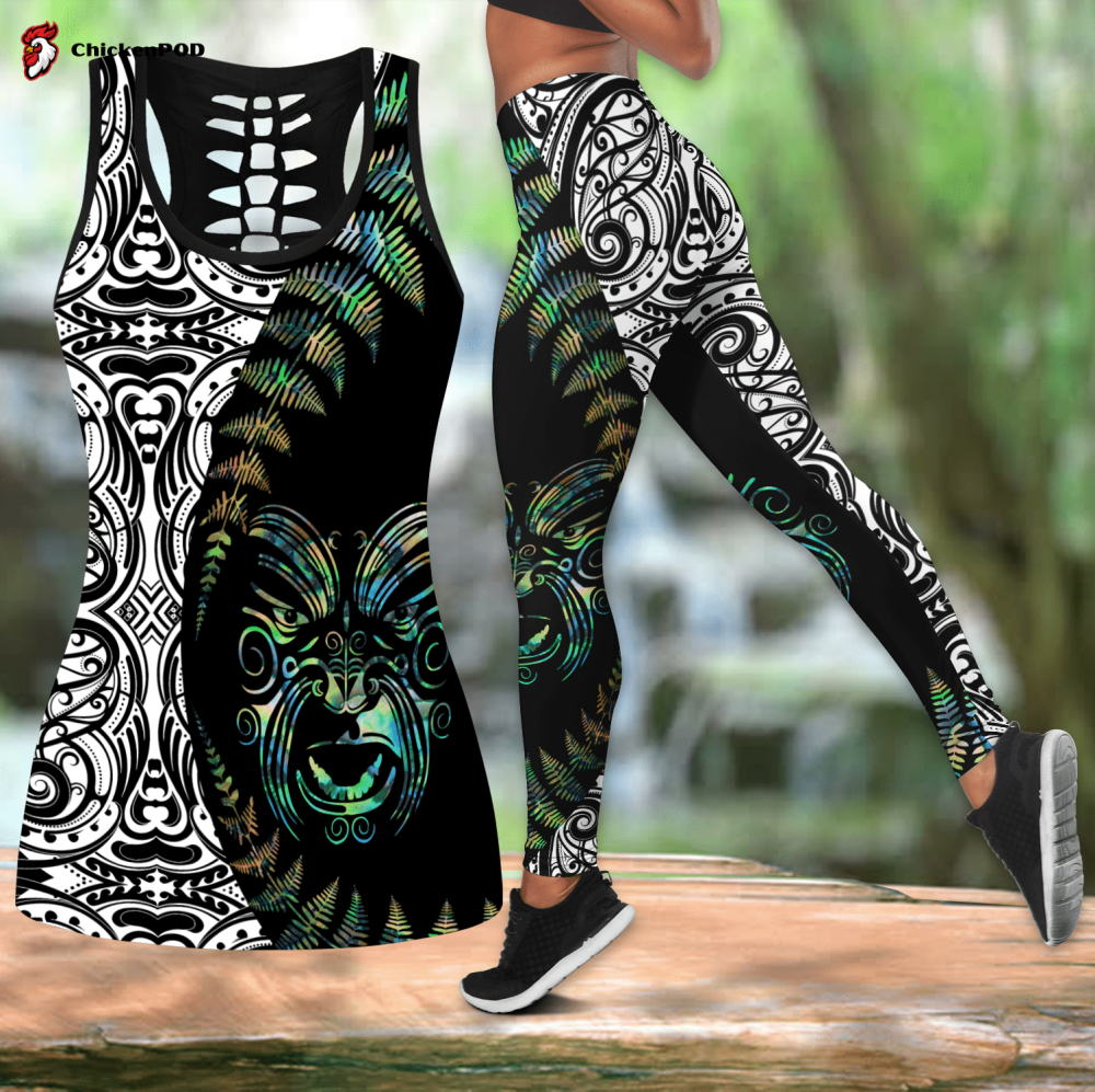 Maori Paua shell tank top & leggings outfit For Women Sport Gifts