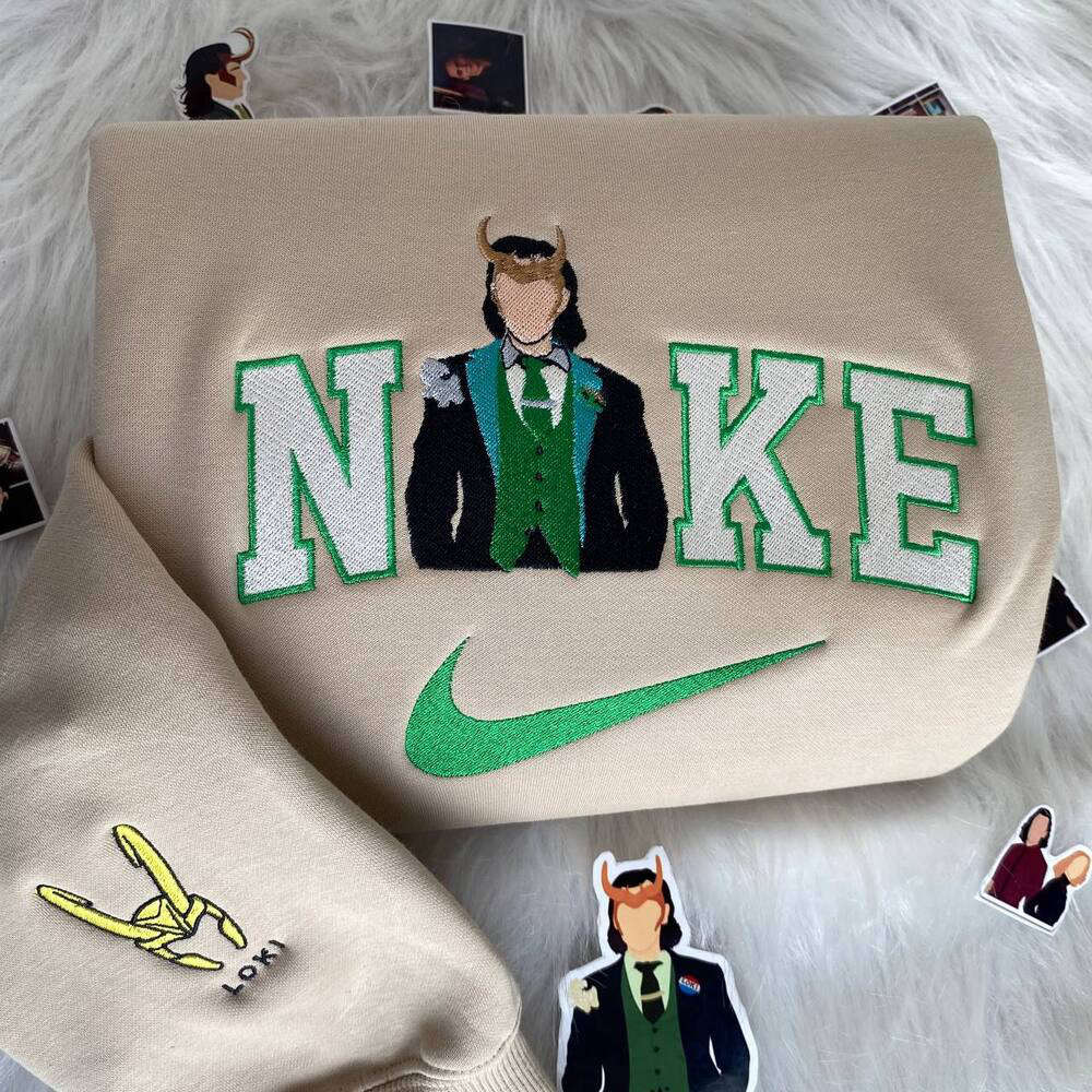 Marvel Loki Nike Embroidered Sweatshirt: Embrace the God of Mischief in Style!