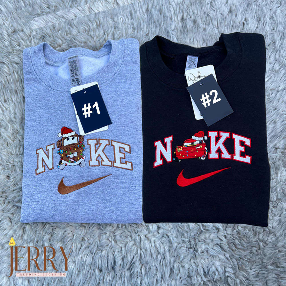 Disney Nike Embroidered Sweatshirt – Mater and Mcqueen Cars Christmas Collection