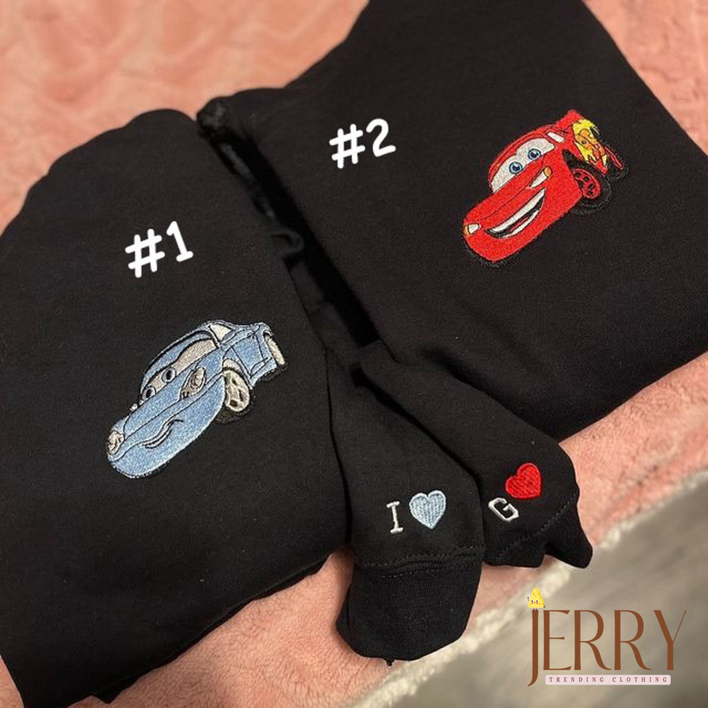 Disney Nike Embroidered Sweatshirt: McQueen And Sally Couples Hoodies