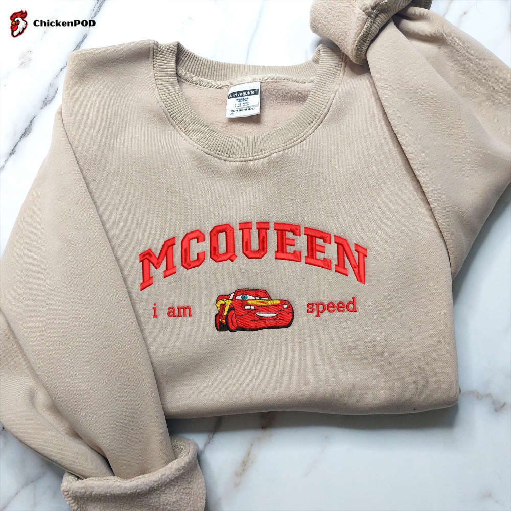 Speedy Mcqueen Embroidered Sweatshirts: Perfect Christmas Gift for Trending Style – Cars Crewneck Sweater