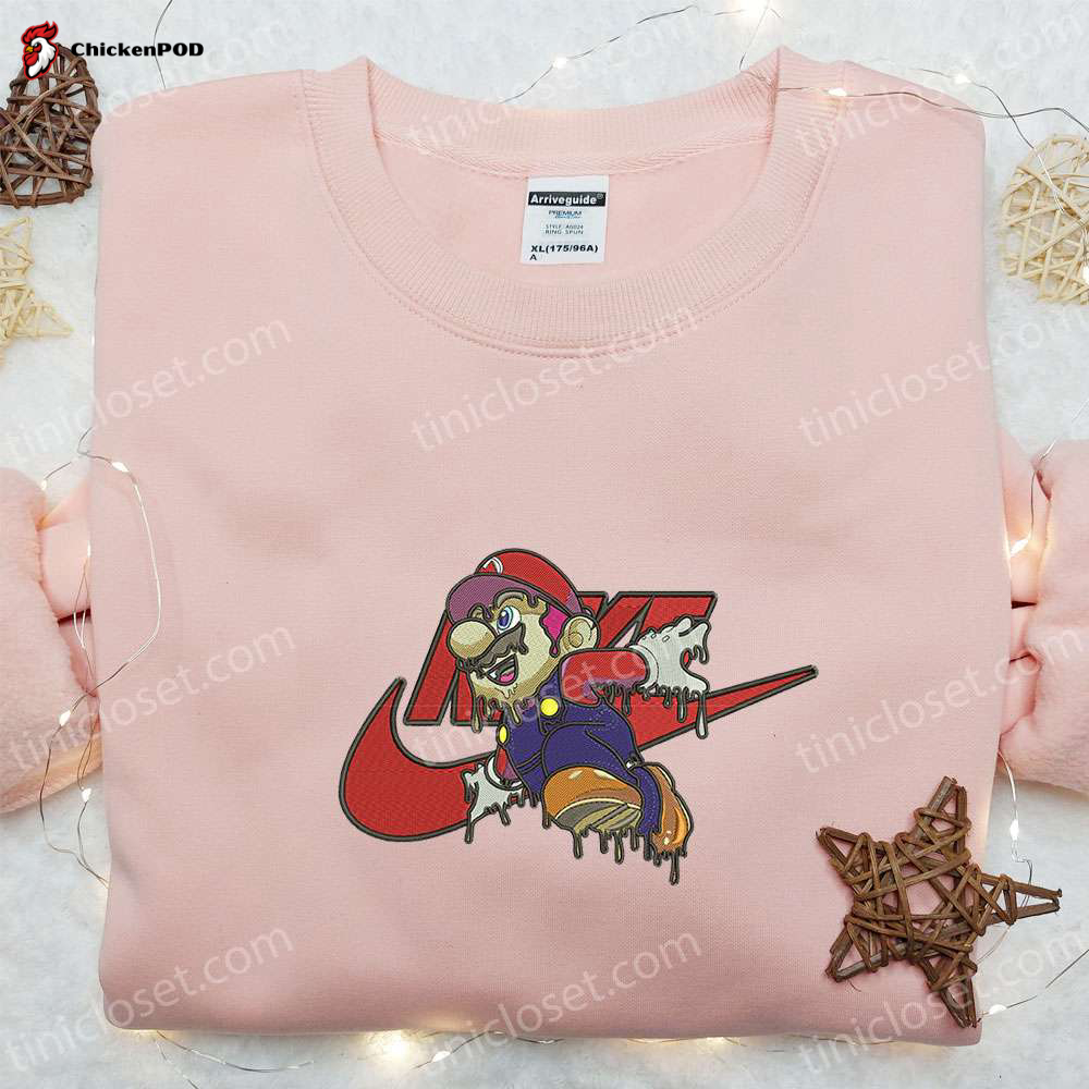 Monkey D Luffy Gear 5 x Nike Swoosh Anime Shirt – One Piece Embroidered Tee: Nike Inspired Design