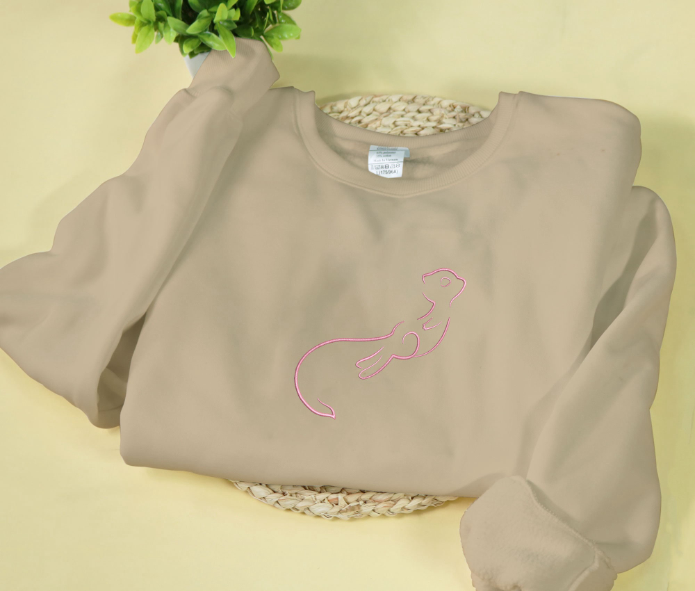 Mew Embroidered Sweatshirt: Perfect Anime Gift for Christmas Birthday Halloween & Holidays