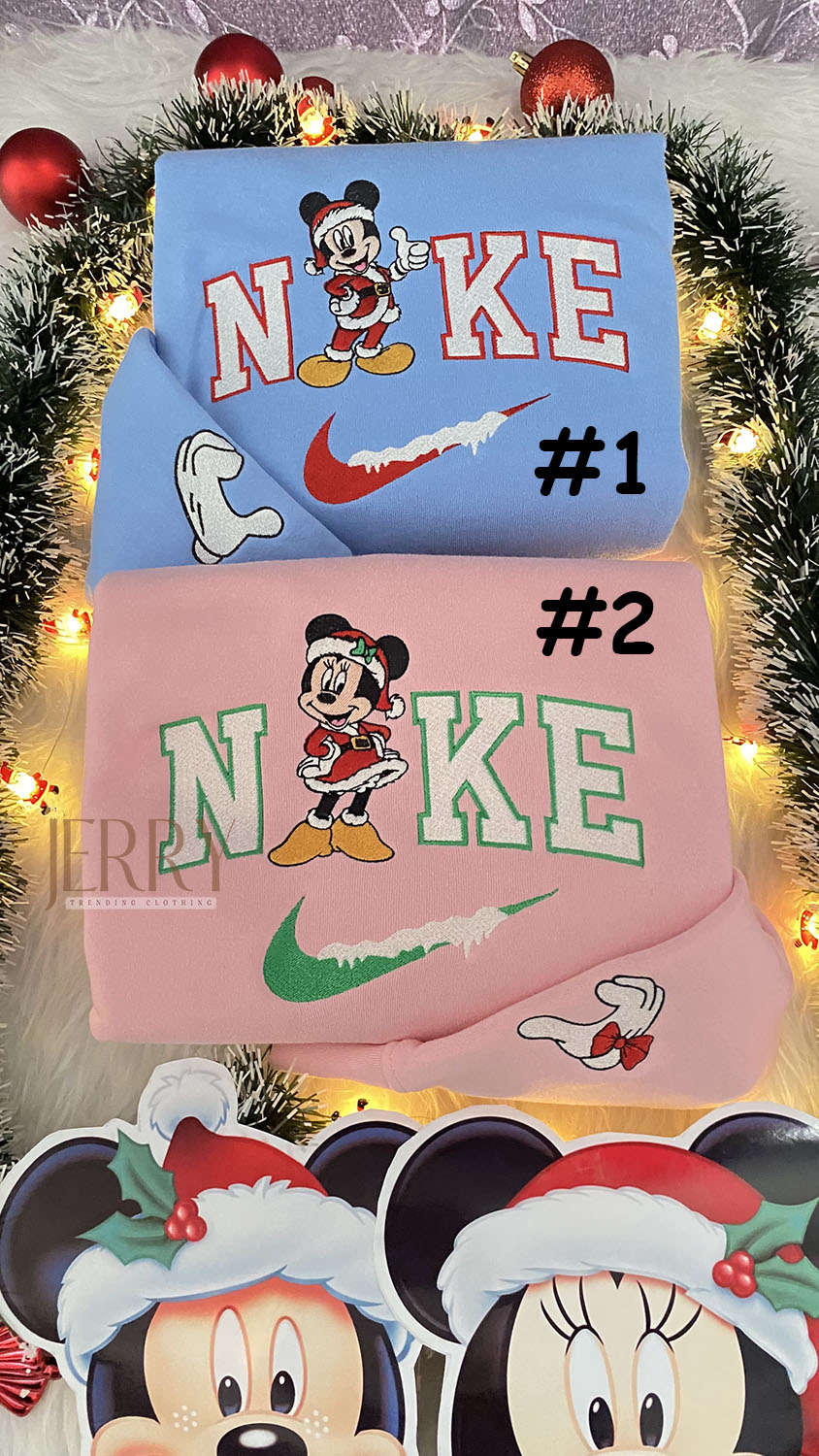 Disney Nike Embroidered Sweatshirt – Mater and Mcqueen Cars Christmas Collection