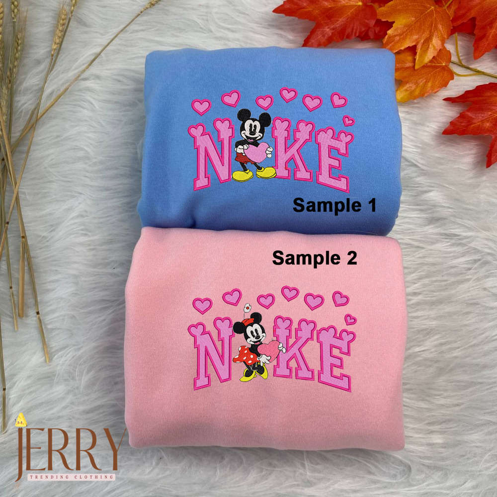 Disney Nike Embroidered Sweatshirts: Mickey and Minnie Mouse Collection