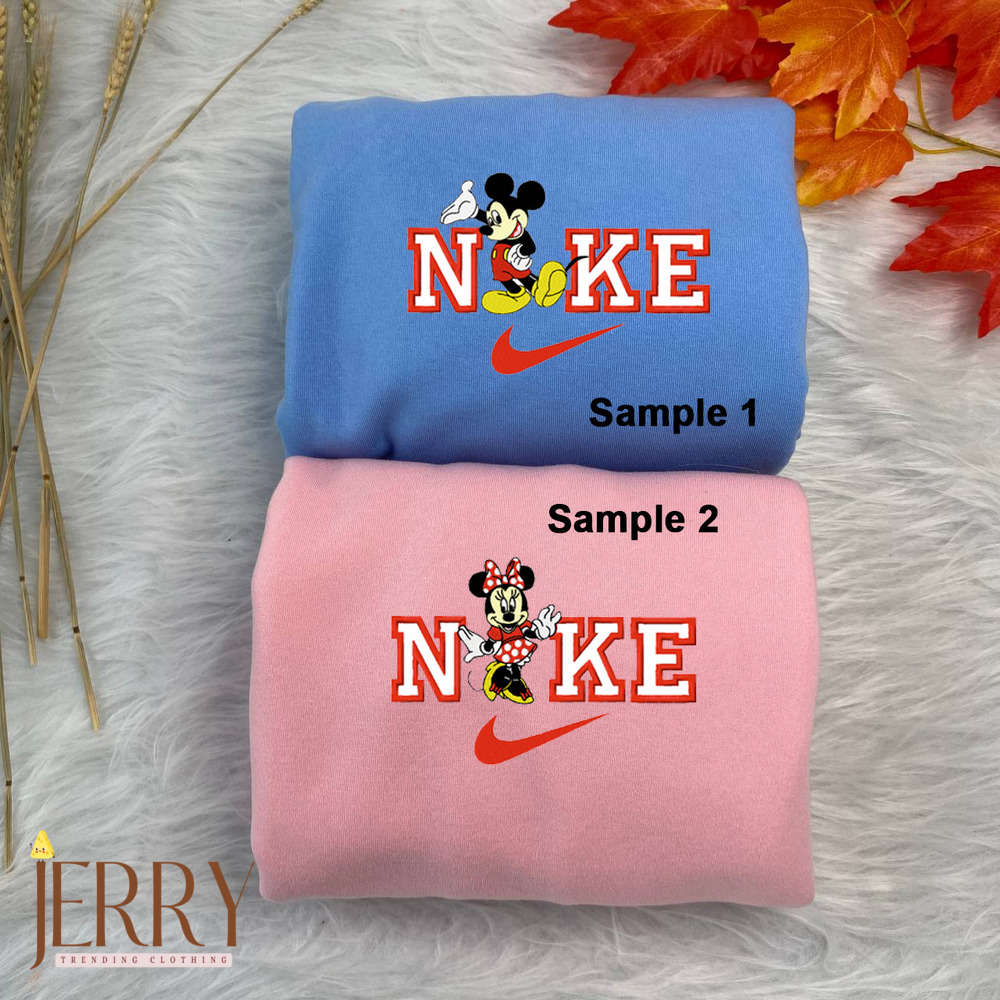 Disney Nike Embroidered Sweatshirts: Little Stitch and Angel Designs for Cozy Style