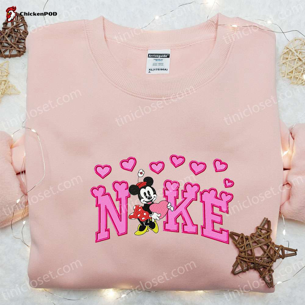 Minnie Mouse Heart x Nike Cartoon Embroidered Hoodie: Best Valentine s Day Gift Nike Inspired Shirt