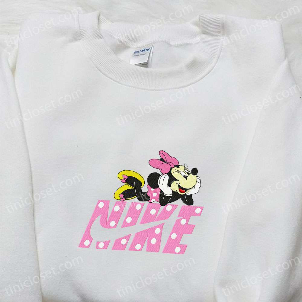 Minnie Mouse x Nike Cartoon Embroidered Shirt: Customized Family Gift Best Nike Shirt