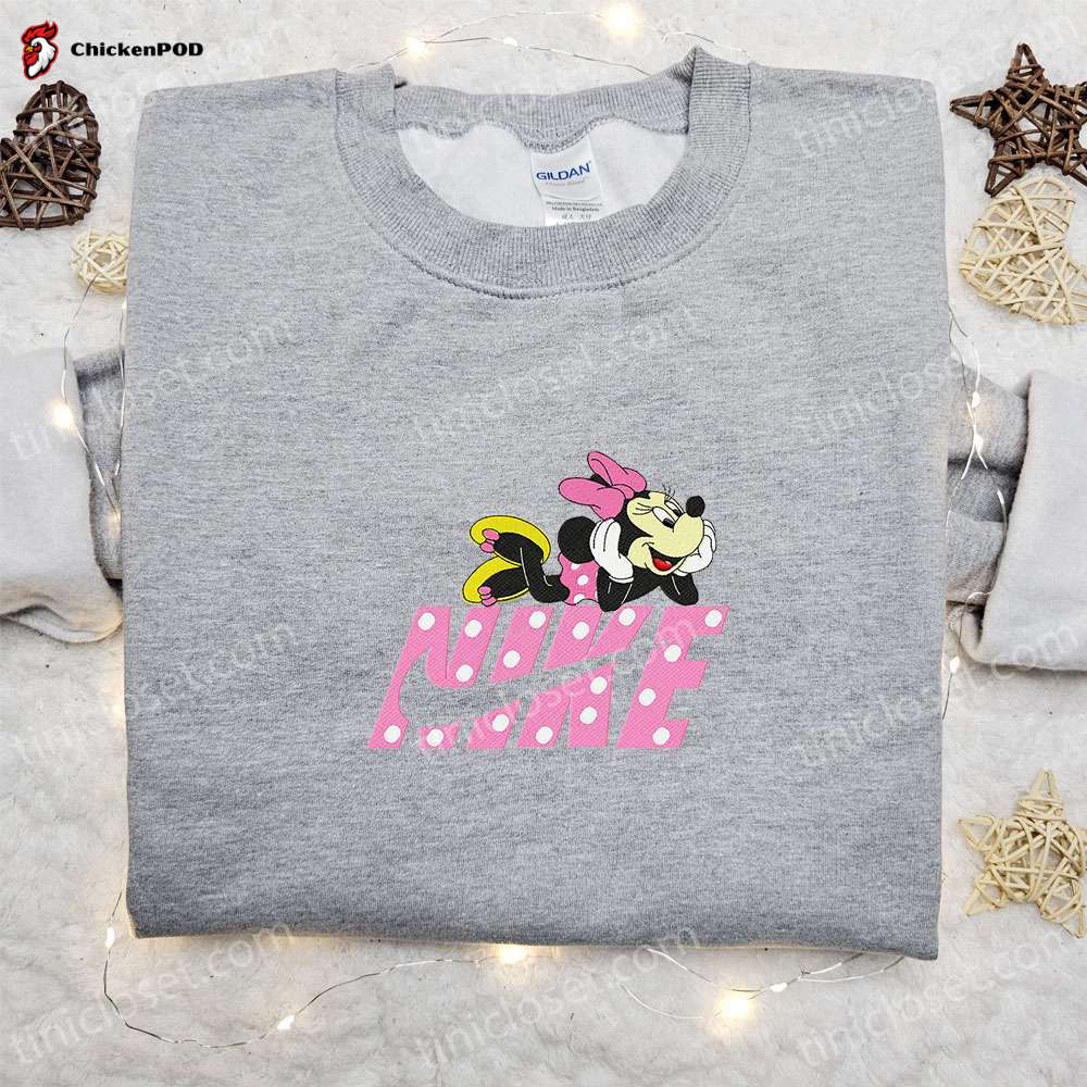 Minnie Mouse x Nike Cartoon Embroidered Shirt: Customized Family Gift Best Nike Shirt