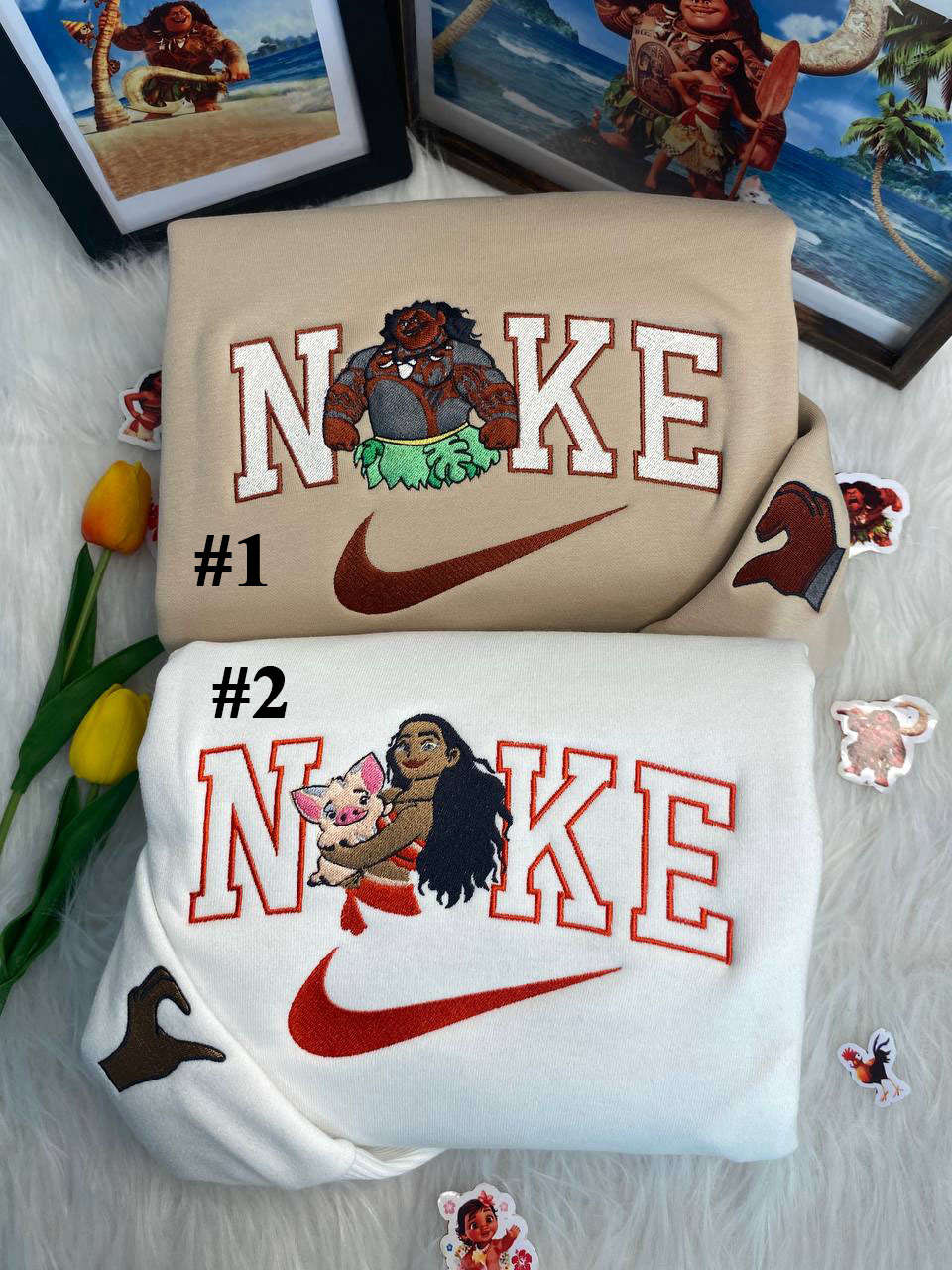 Disney Nike Embroidered Sweatshirts: Moana and Maui Collection – Stylish and Comfy!