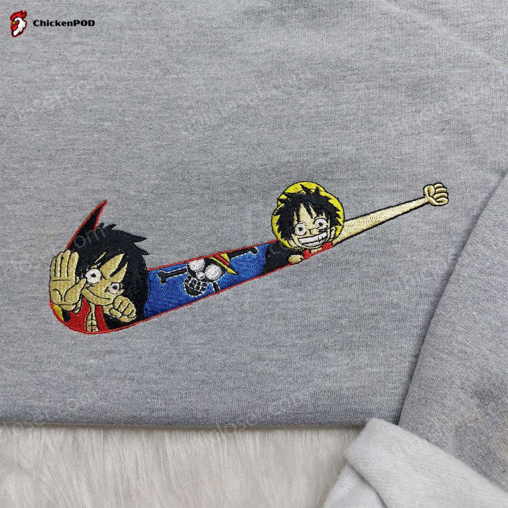 Monkey D Luffy Nike Shirt: One Piece Anime Clothing Anime x Nike Swoosh Sweatshirt