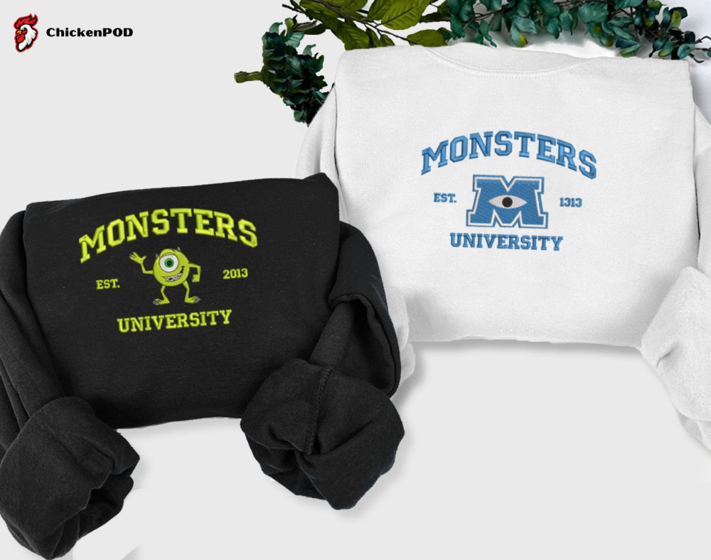 Monsters University Crewneck Sweatshirts: Mike Monster Hoodie Movie Shirt Couple Shirt – Embroidered Design