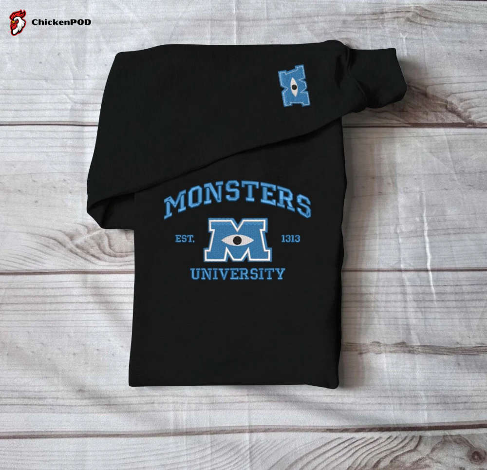 Monster s University Crewneck: Trending Disney Movie Shirts & Hoodies Embroidered Sweatshirts