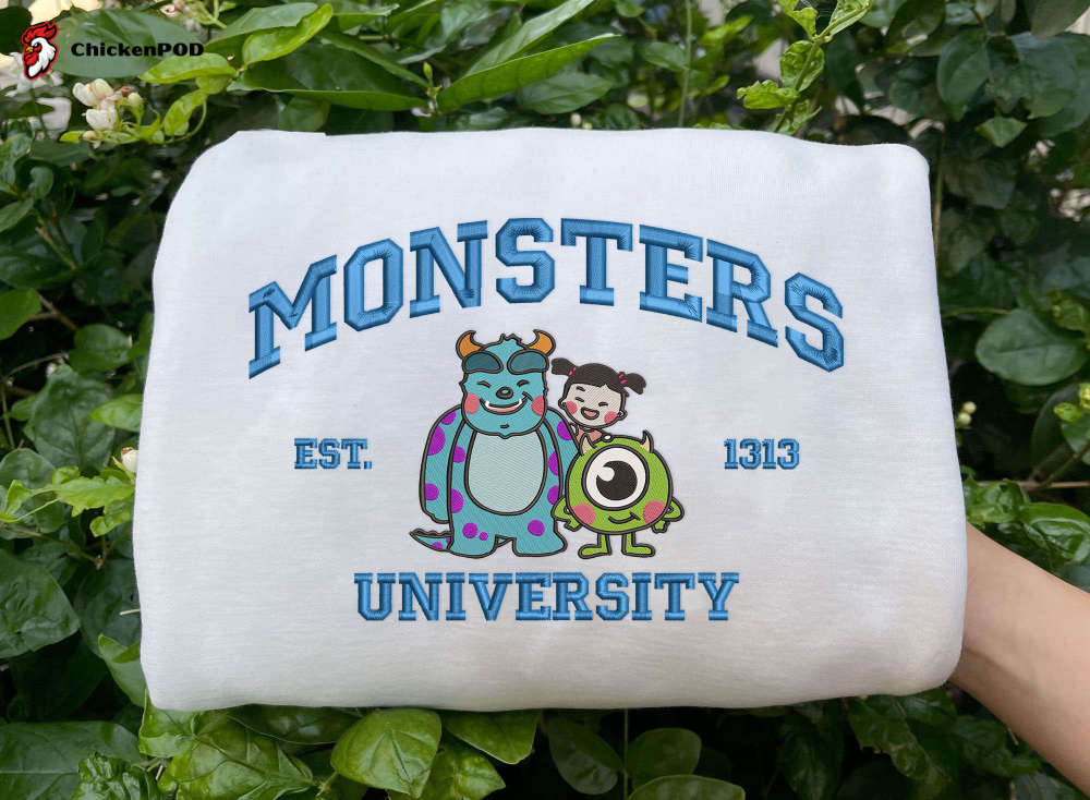 Get Trending Monster s University Crewneck Sweatshirt – Disney Movie Shirt & Embroidered Hoodie