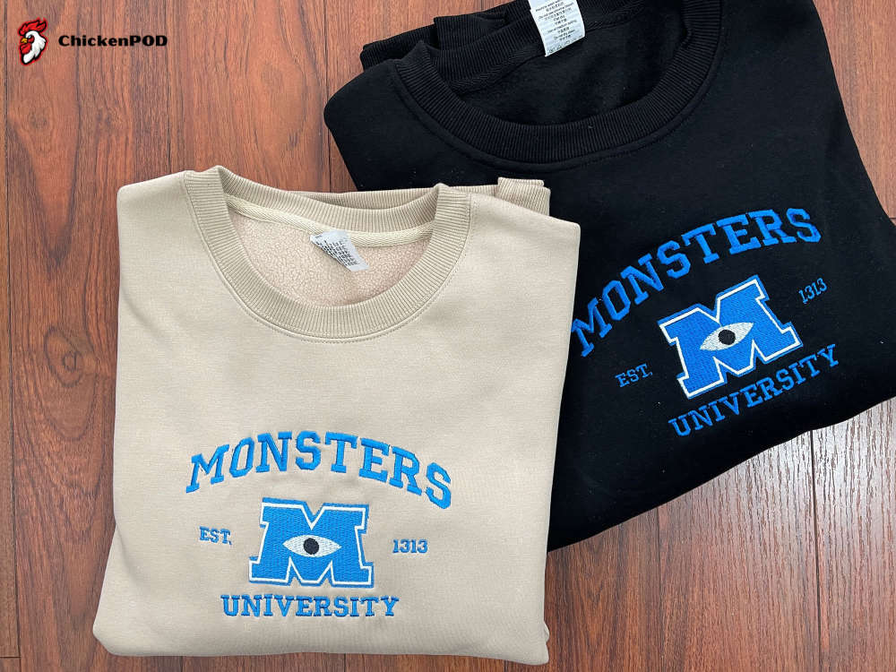 Monster s University Crewneck Sweatshirts: Trending Movie Shirts & Embroidered Hoodie