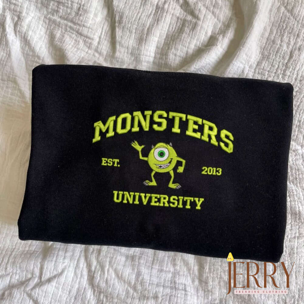 Disney Monster’s University Crewneck Sweatshirt: Mike Monster Embroidered Hoodie EH264