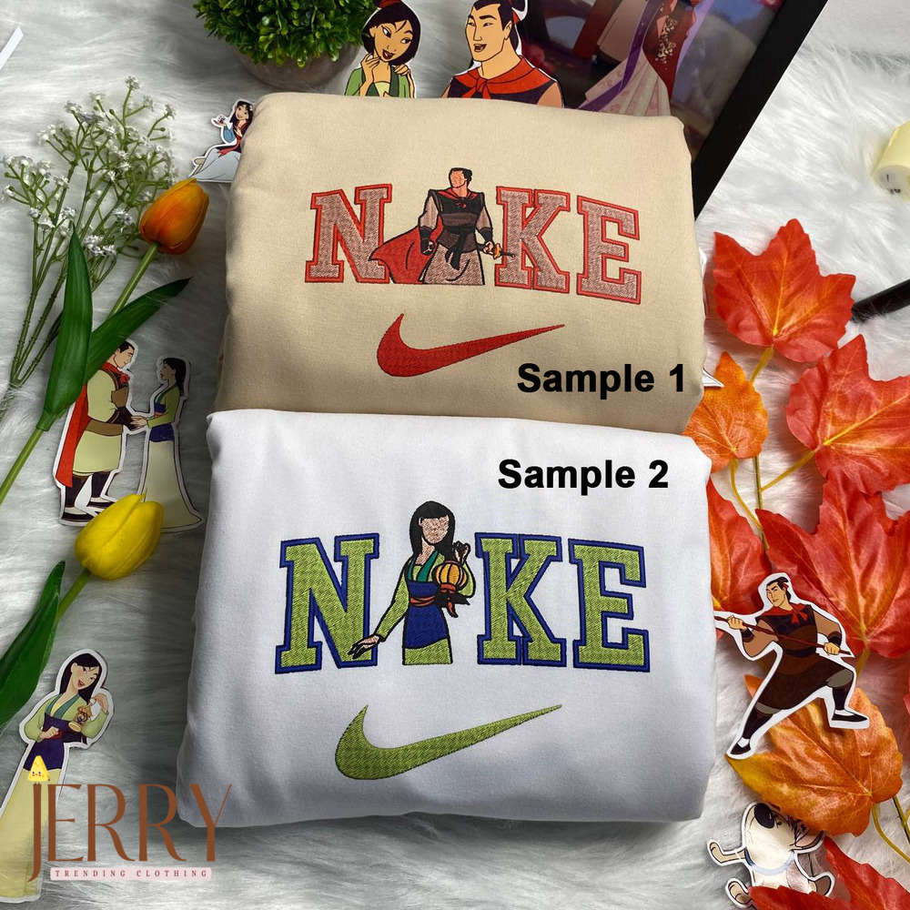 Mulan & Li Shang Disney Nike Sweatshirts: Embroidered Delight!