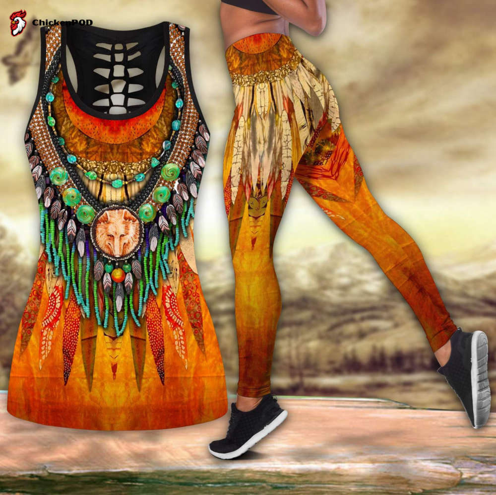 Native American 3D All Over Printed Legging + Hollow Tank Combo