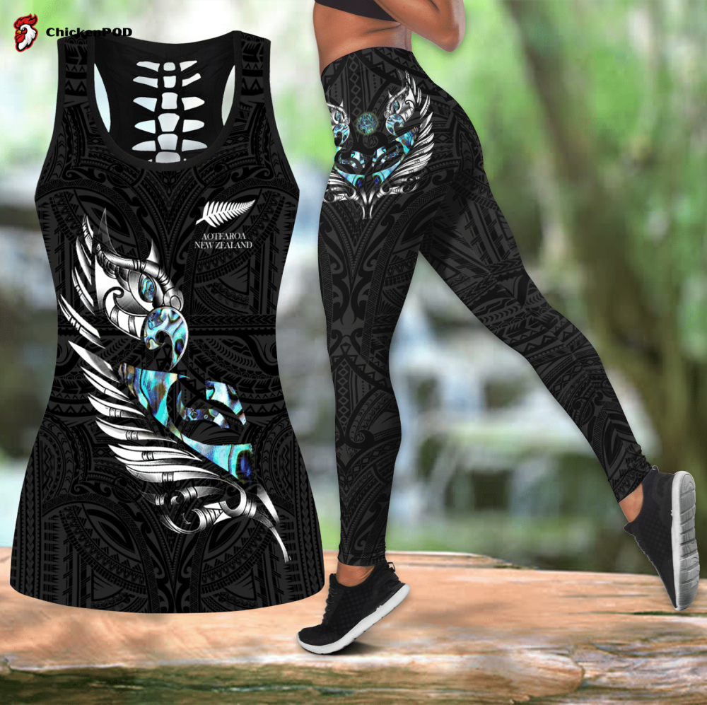 New zealand paua fern wing manaia tank top & leggings outfit For Women Sport Gifts