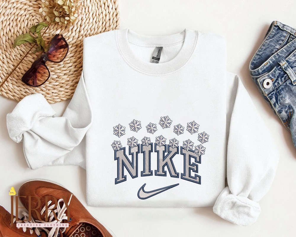 Stylish Nike Christmas Embroidered Sweatshirt: Perfect Holiday Gift!