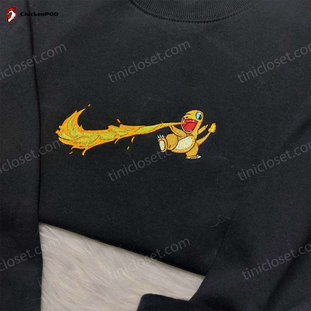 Exclusive Nike Swoosh Pokemon Charmander Embroidered Shirt Hoodie & Sweatshirt – Customizable Collection!