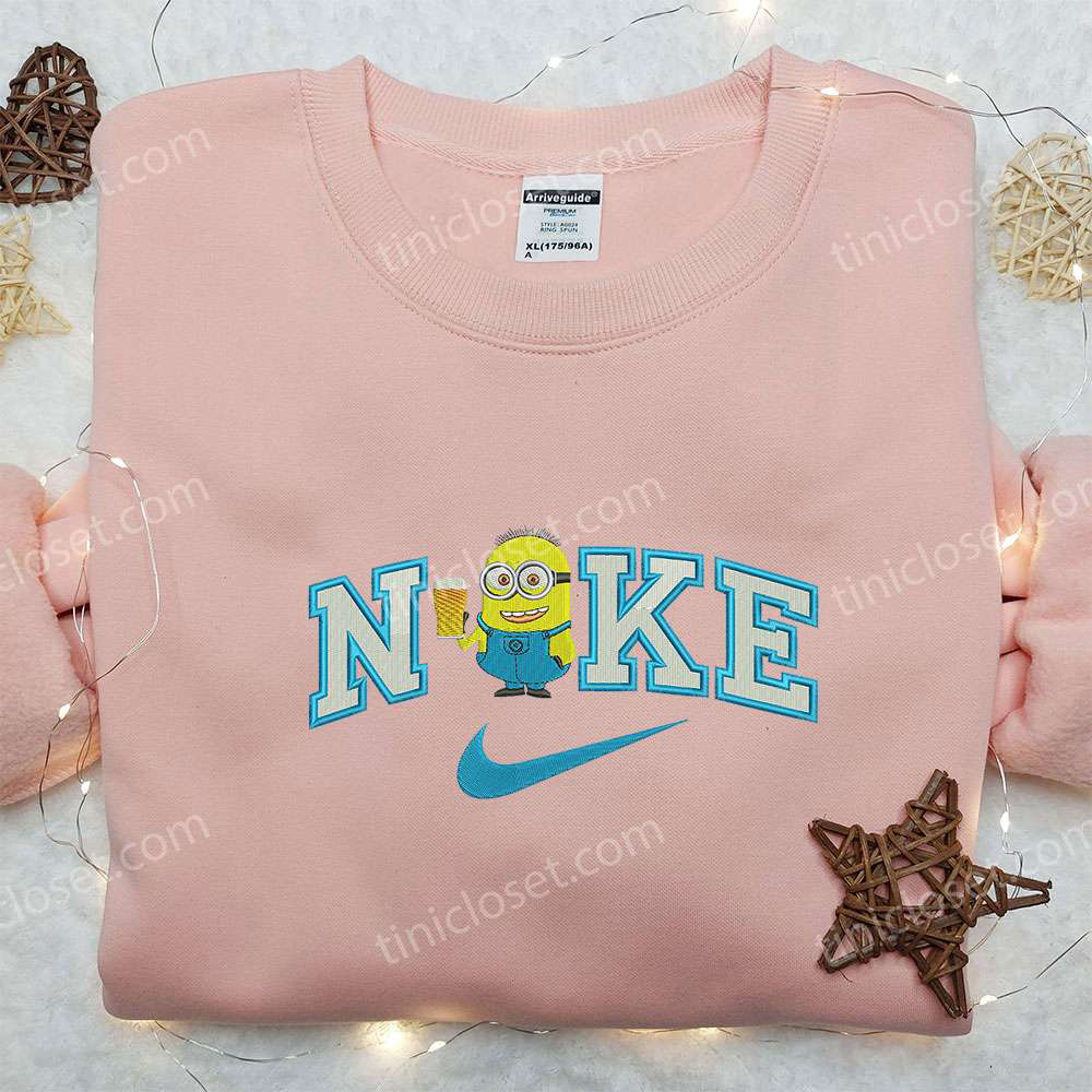 Nike x Drunk Minion Embroidered Shirt: Minion Movie Inspired Apparel