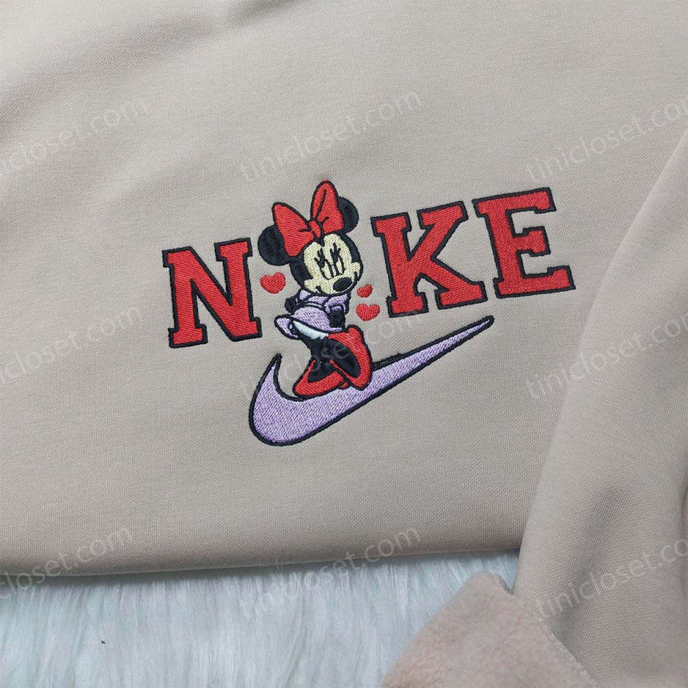 Nike x Minnie Love Hearts Embroidered Shirt Hoodie & Sweatshirt: Disney Inspired Fashion for a Magical Style!