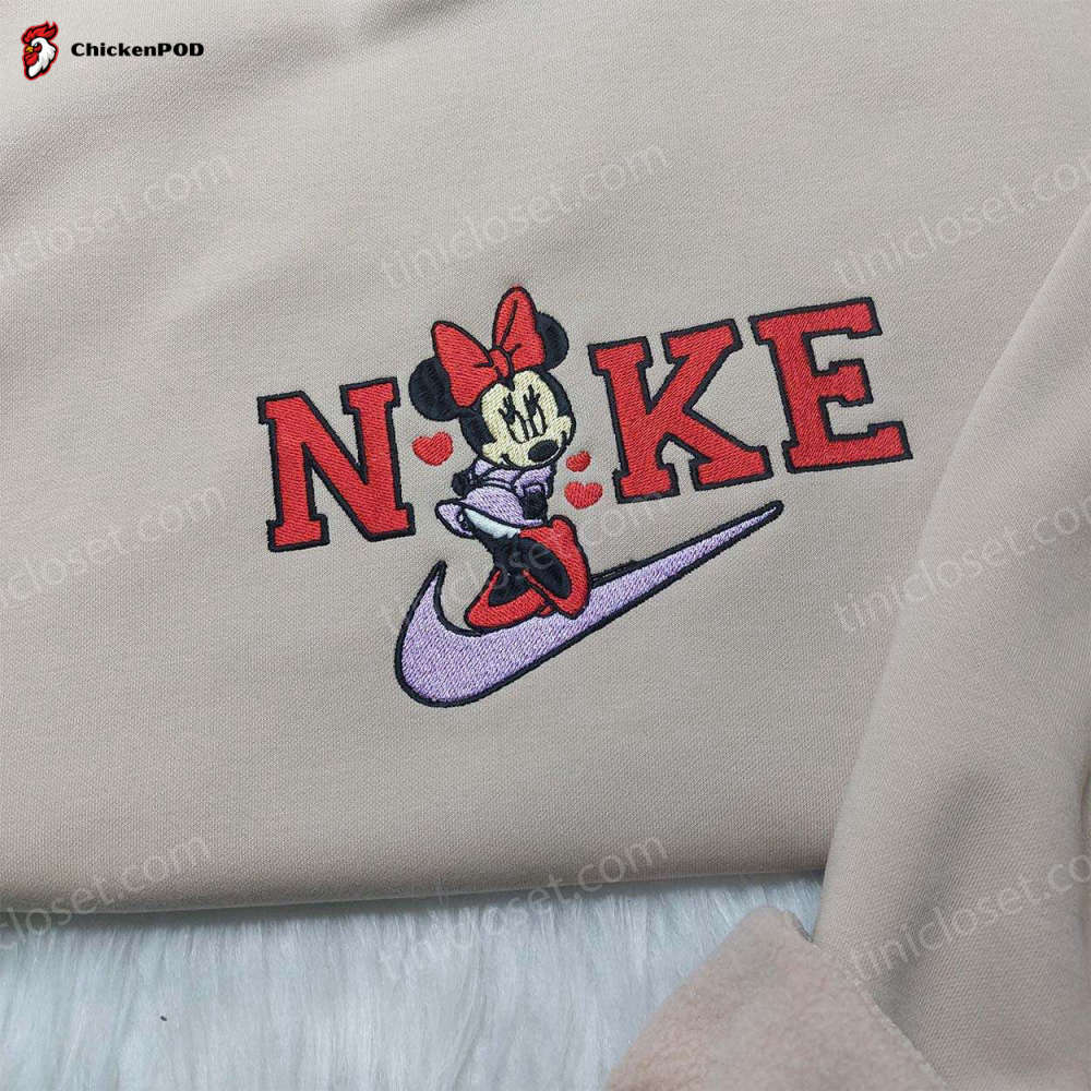 Nike x Minnie Love Hearts Embroidered Shirt Hoodie & Sweatshirt: Disney Inspired Fashion for a Magical Style!