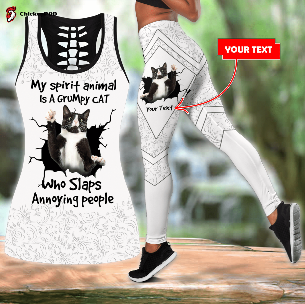 No 2 Premium Legging & Tank Top Funny Cat Personalize Name